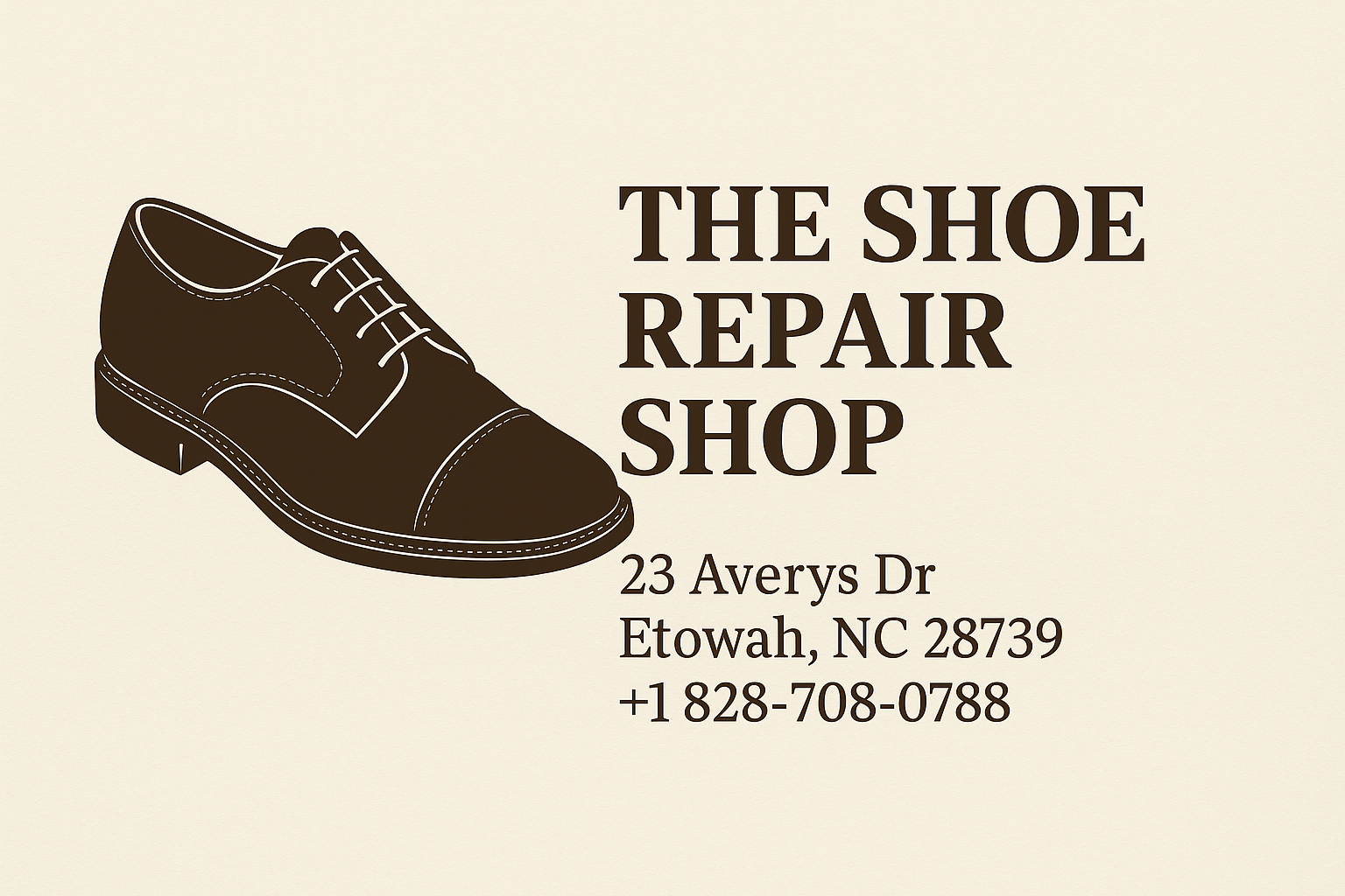 The Shoe Repair Shop Etowah NC 📍 23 Averys Dr, Etowah, NC 28739📞 (828) 708-0788